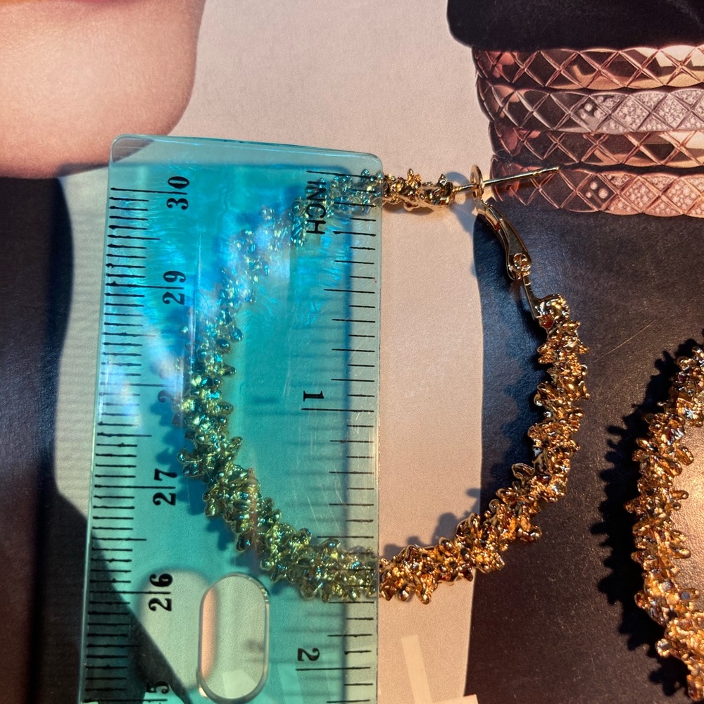 Gold Tone Hoop Earrings - Picture 5 of 5